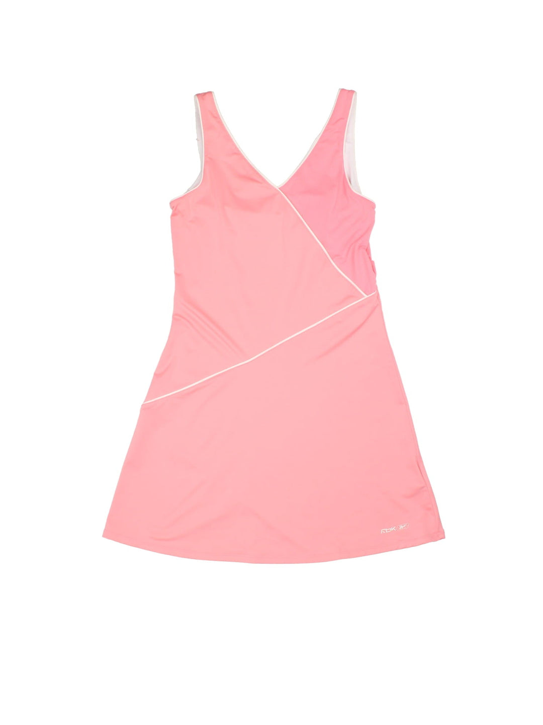 Vintage Reebok Tennis Dress in pink colourway with white piping, mesh detail and logo printed on the front.