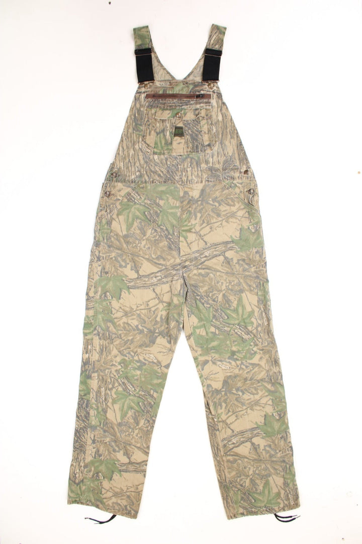 Vintage Liberty Realtree/camouflage dungarees. Features multiple pockets and embroidered logo.