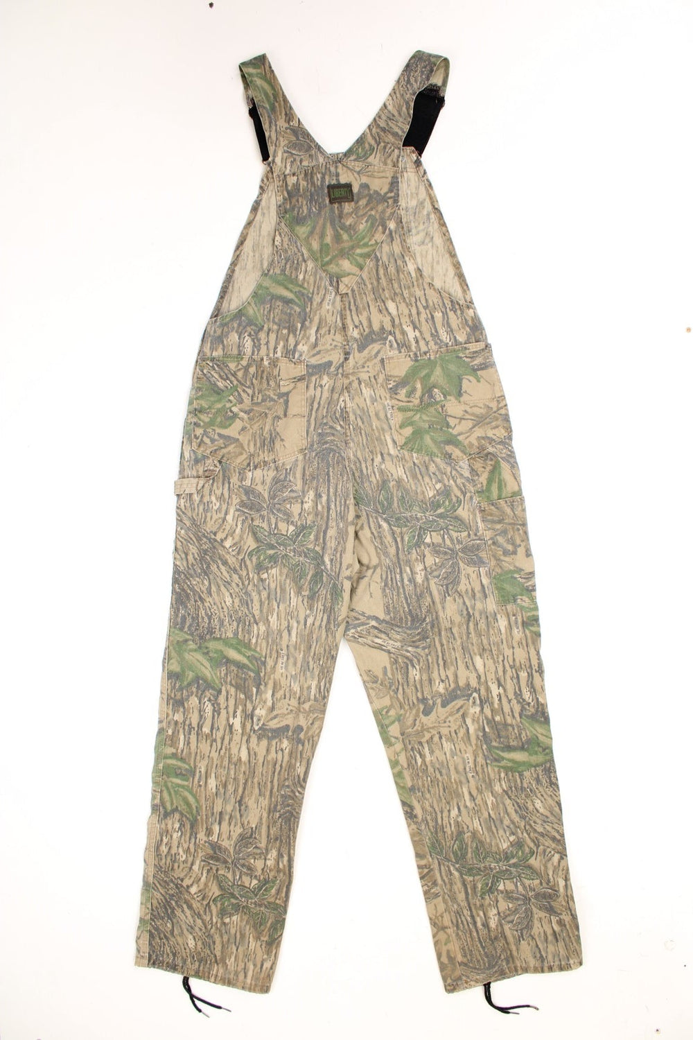 Vintage Liberty Realtree/camouflage dungarees. Features multiple pockets and embroidered logo.