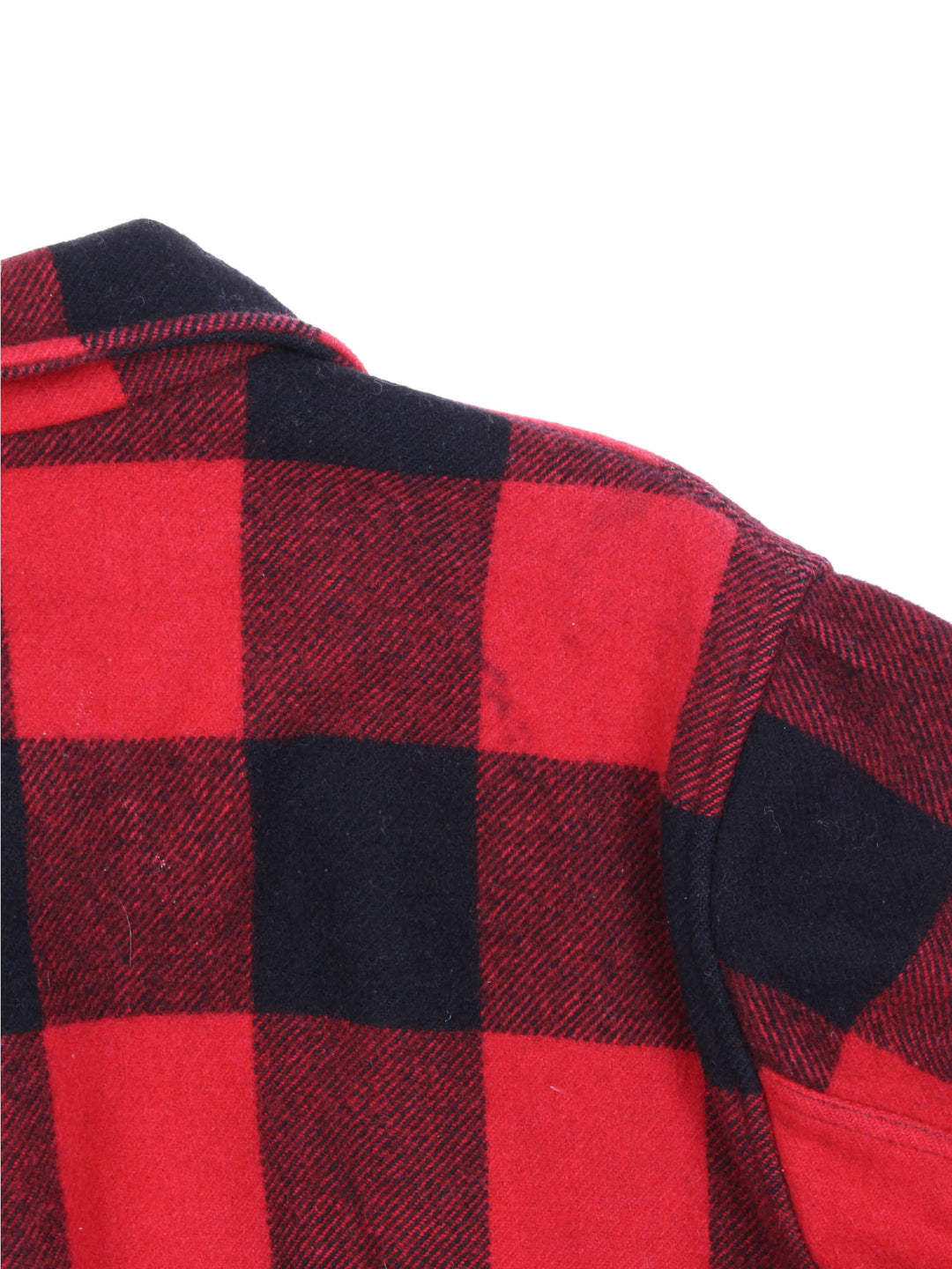 Vintage Woolrich red & black Buffalo Plaid wool zip through CPO jacket with multiple pockets 