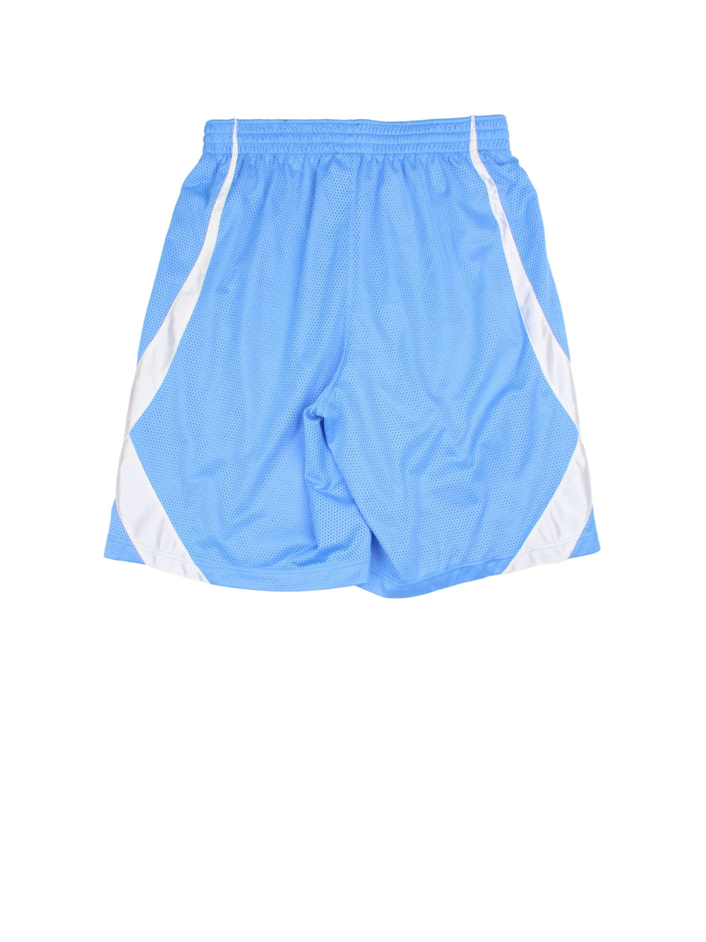 Nike Dri-Fit Basketball Shorts in a blue and white colourway, has and adjustable waist, side pockets and the swoosh logo embroidered on the front. 