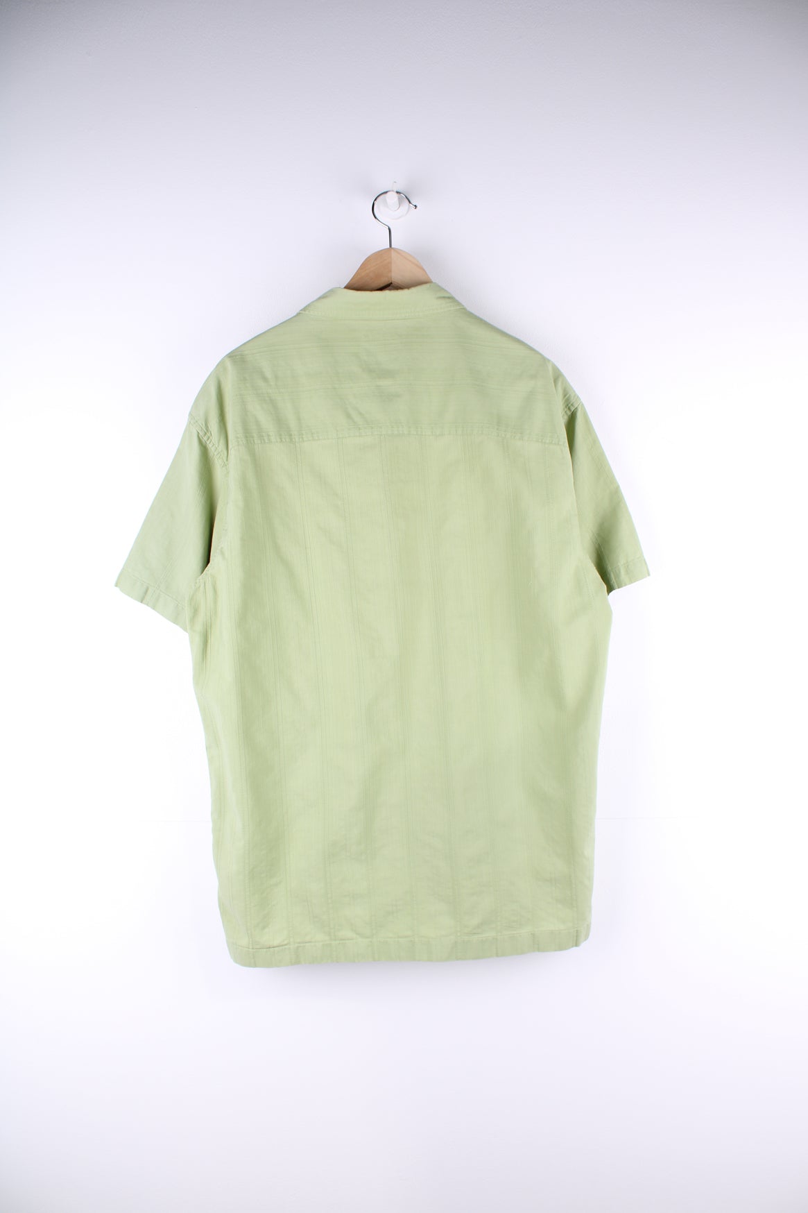 Quiksilver surfer style cotton shirt in green with subtle stripe details and embroidered logo on the chest 