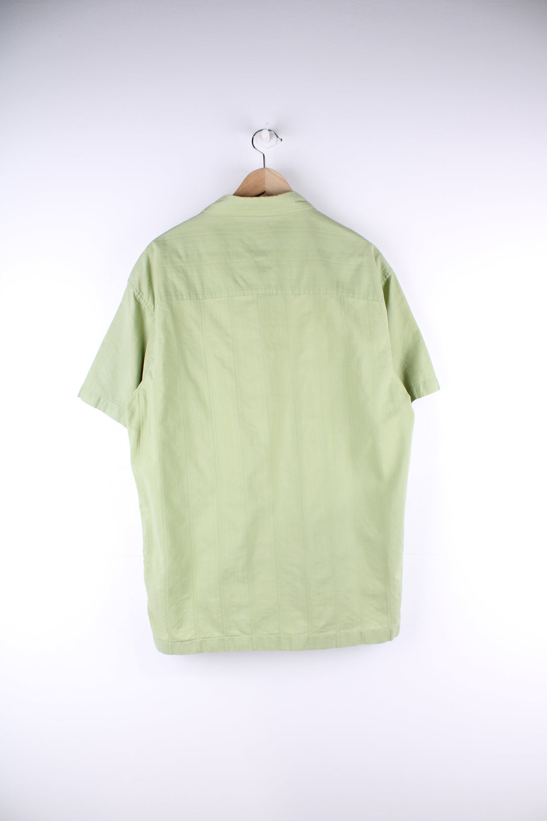 Quiksilver surfer style cotton shirt in green with subtle stripe details and embroidered logo on the chest 