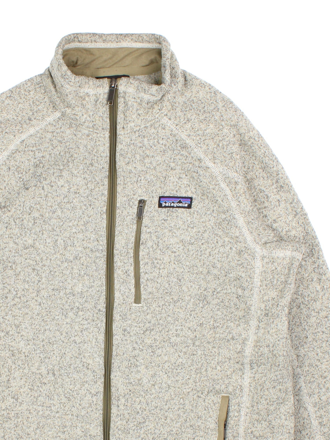 Patagonia Better Sweater Fleece in a tan colourway. Full zip with multiple pockets on the front, classic small logo also on the front. 