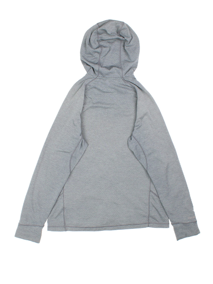 Rab Nexus Jacket in a grey colourway. Full zip with double pocket on front and hood.