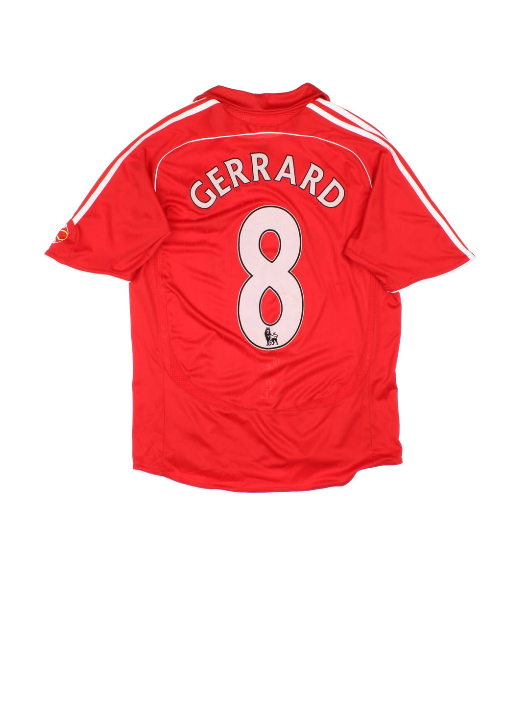 Liverpool 2006/07 Adidas Football Shirt in the red home kit colourway, features embroidered logos and badge on the front.