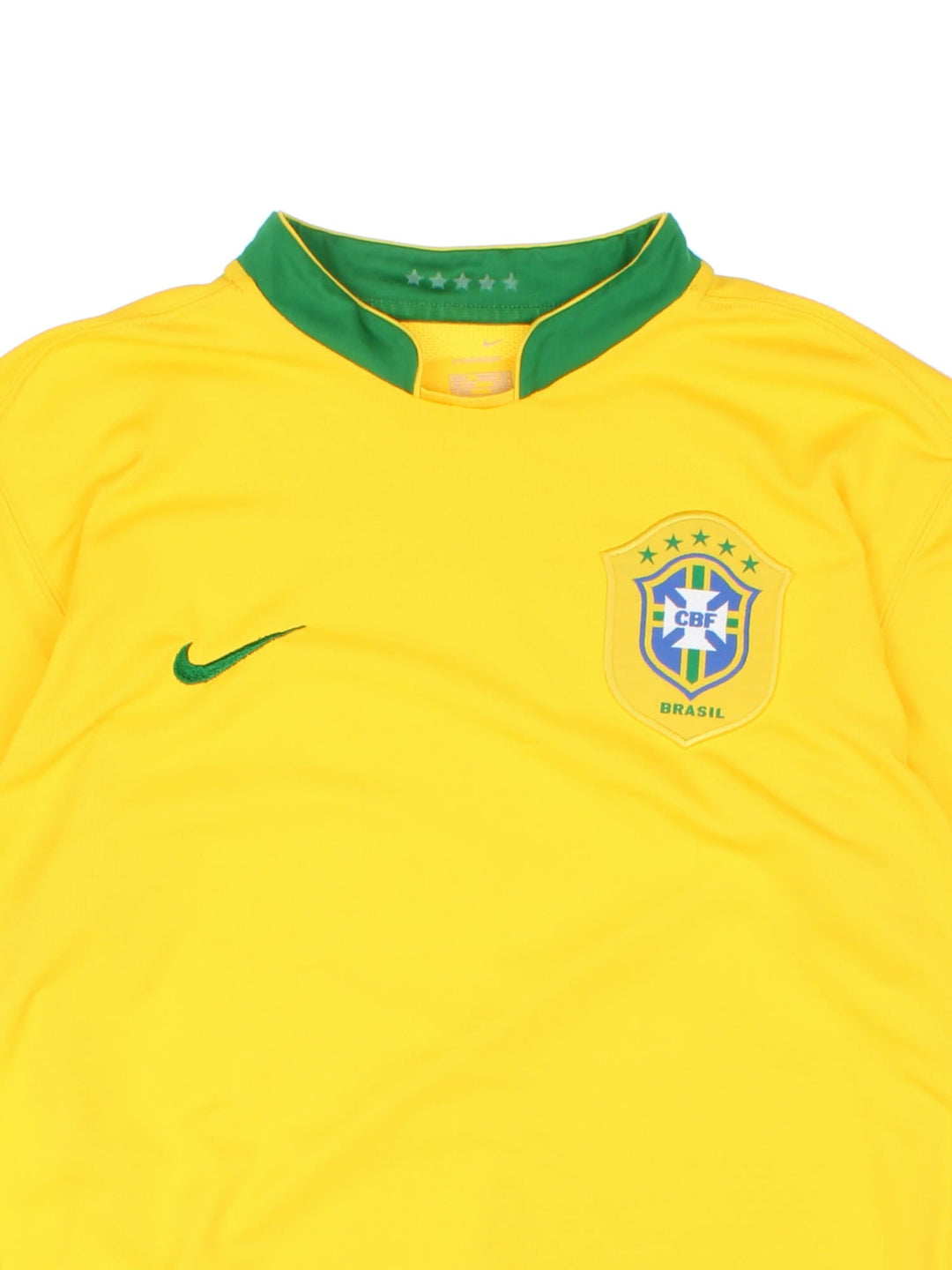 Brazil 2006/07 Nike Football Shirt in the yellow home kit colourway, features embroidered logos and badge on the front.