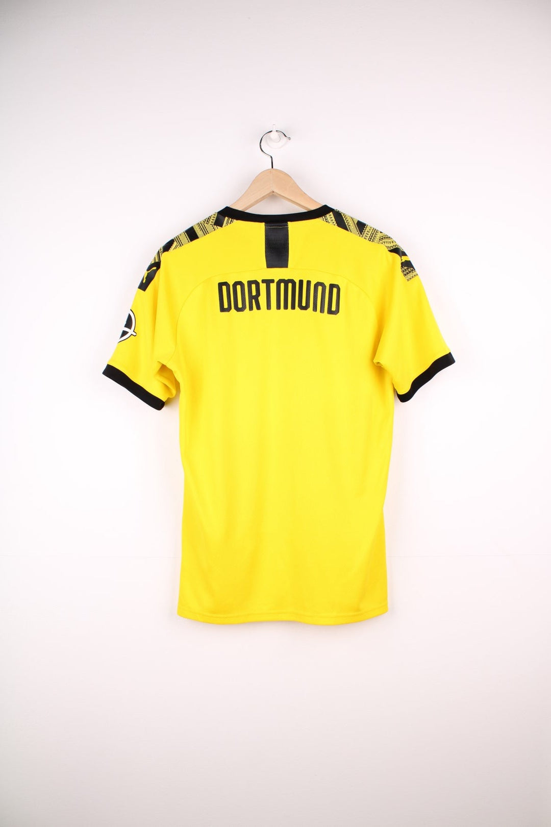 Borussia Dortmund 2019/20  Football Shirt in the  and black home kit colourway, features embroidered logo and badge on the front.