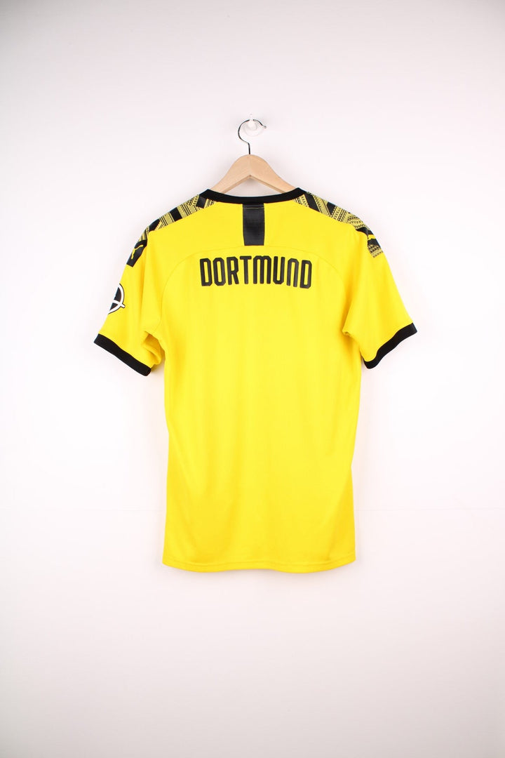 Borussia Dortmund 2019/20  Football Shirt in the  and black home kit colourway, features embroidered logo and badge on the front.