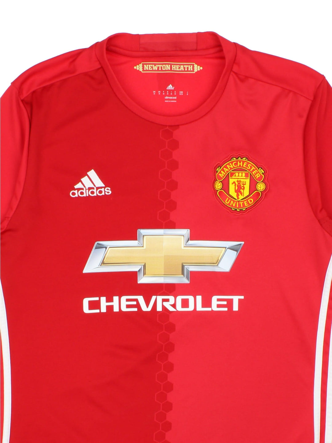 Manchester United 2016-17  Football Shirt in the  home kit colourway, features embroidered/printed logos and badge on the front.