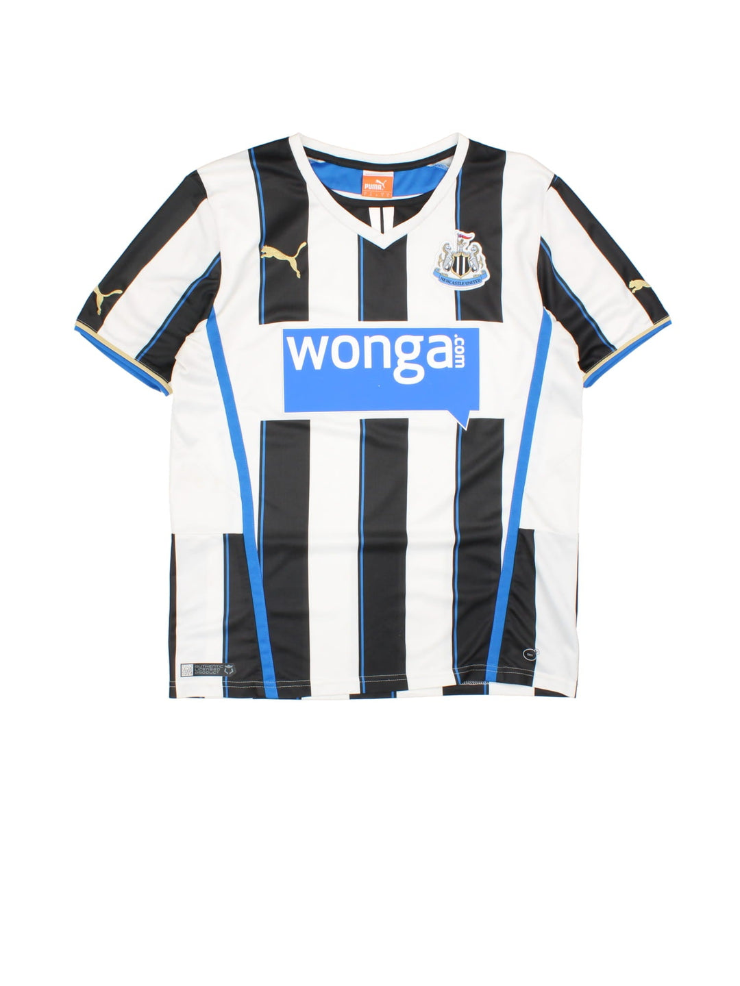 Newcastle 2013-14 Football Shirt Puma Football Shirt in the black/white home kit colourway, features printed/embroidered logos and badge on the front.