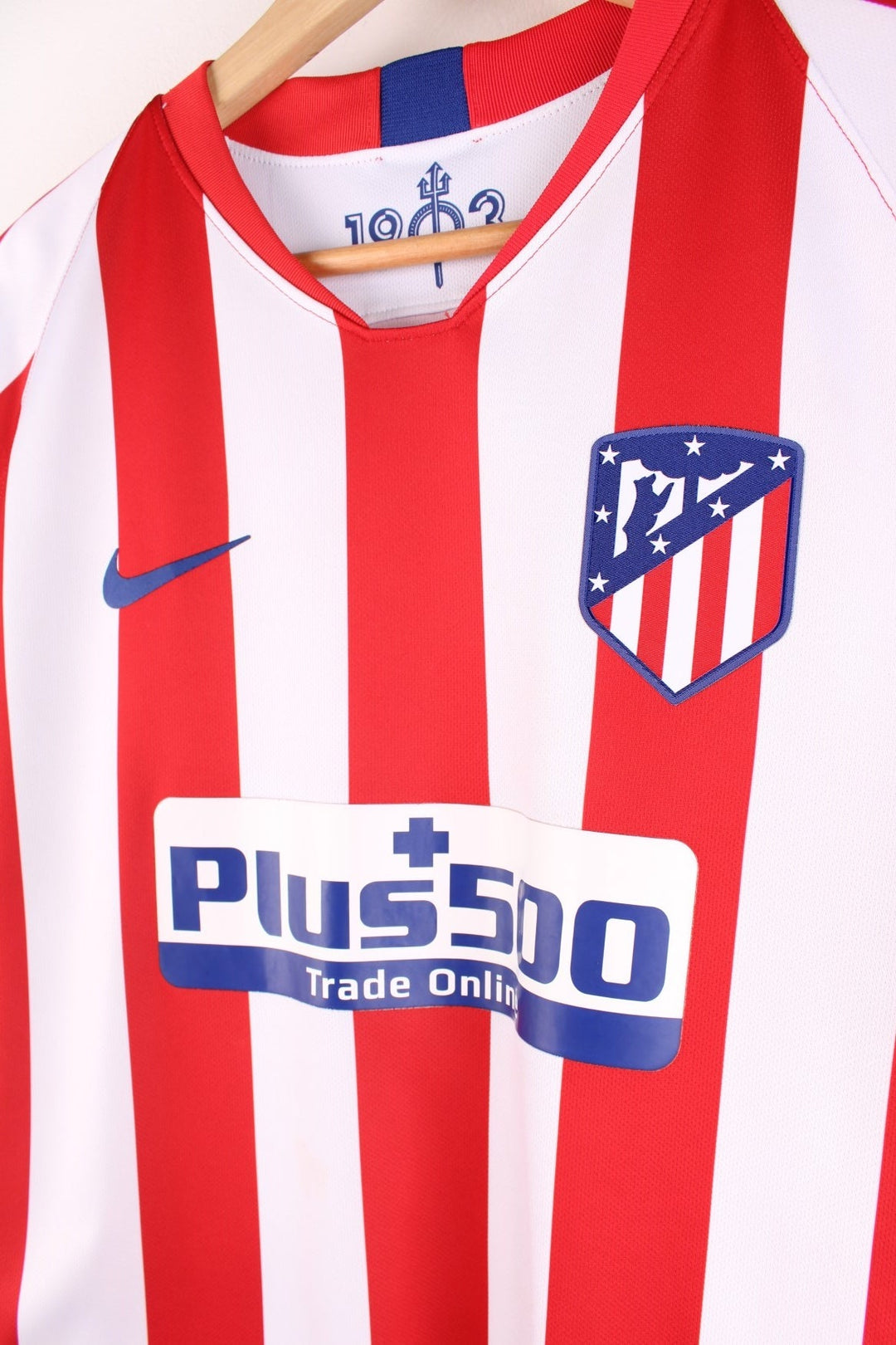 Atletico Madrid 2019/20  Football Shirt in the  and white home kit colourway, features embroidered logos and badge on the front and Diego Costa number 19 printed on the back.