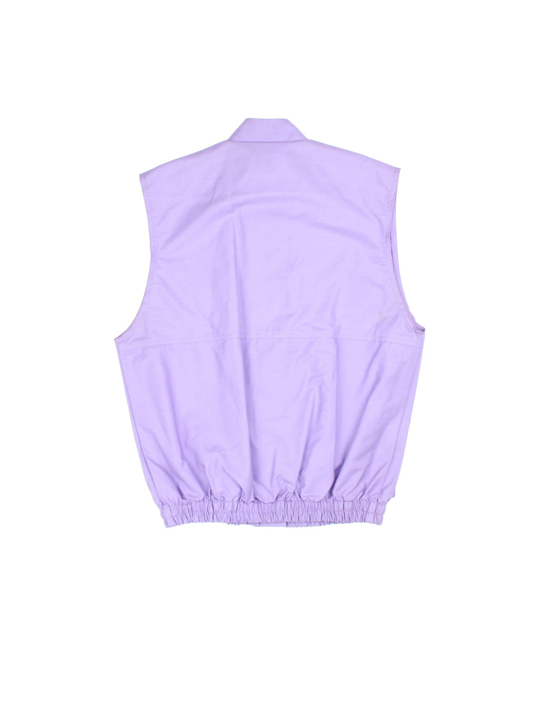 Vintage Umbro Utility Vest in a purple colourway. Buttons up and has side pockets, and the logo embroidered on the front.