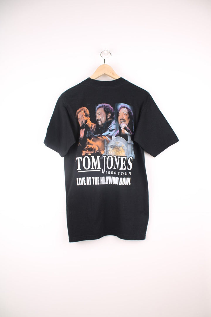 Tom Jones 2006 Tour, Live At The Hollywood Bowl T-Shirt. Features graphic print on the front and back.