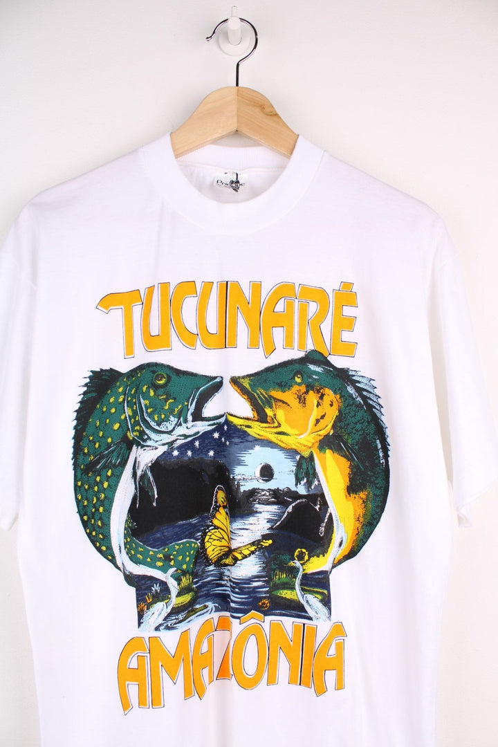  Tucunaire Amazonia Wildlife T-Shirt in a  colourway with big wildlife fish graphic printed on the front.