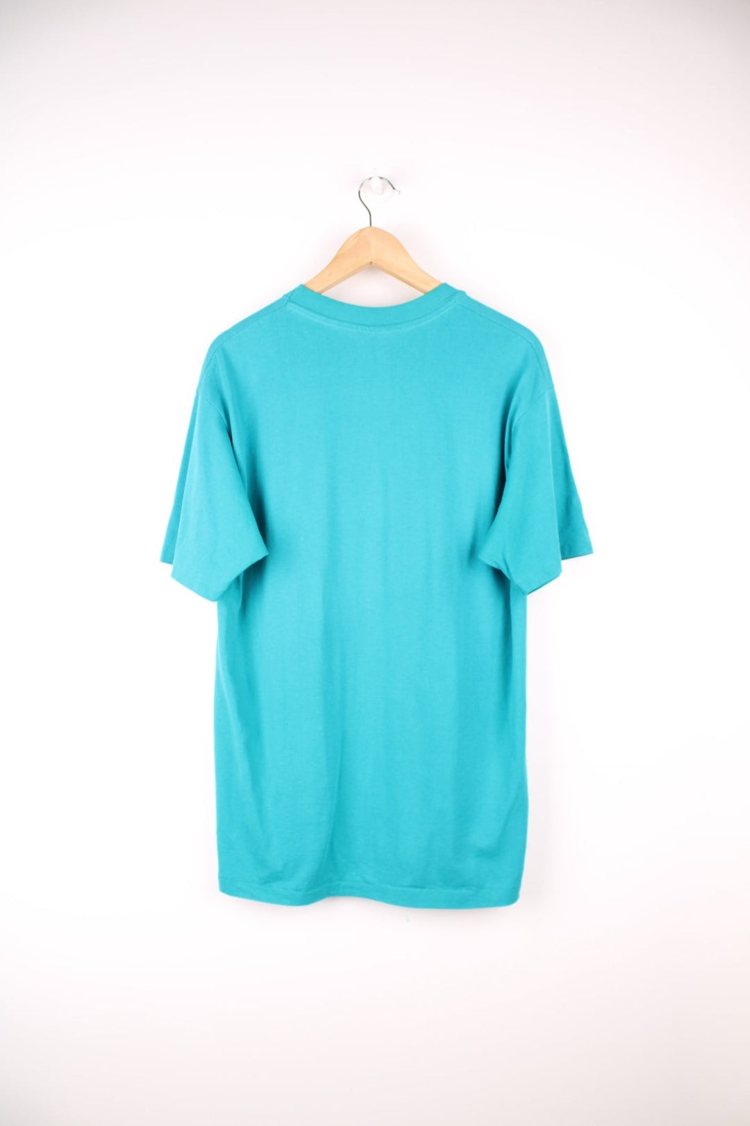 1992 Nathan Richards Collection New Mexico graphic tee in turquoise with cactus design.  