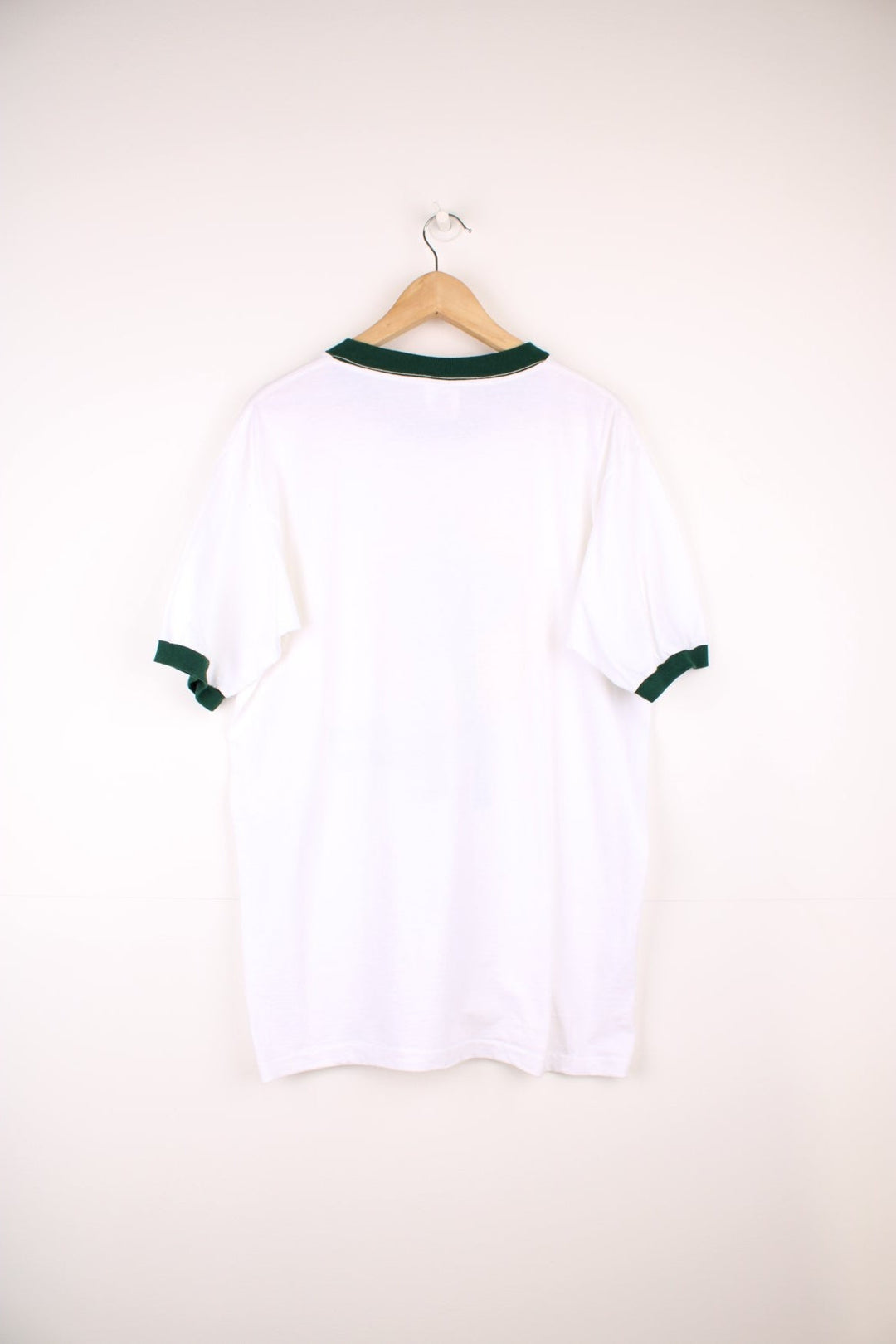 Vintage 90's Tennessee River 'Green Giant' white and green ringer tee. Features large graphic on the front