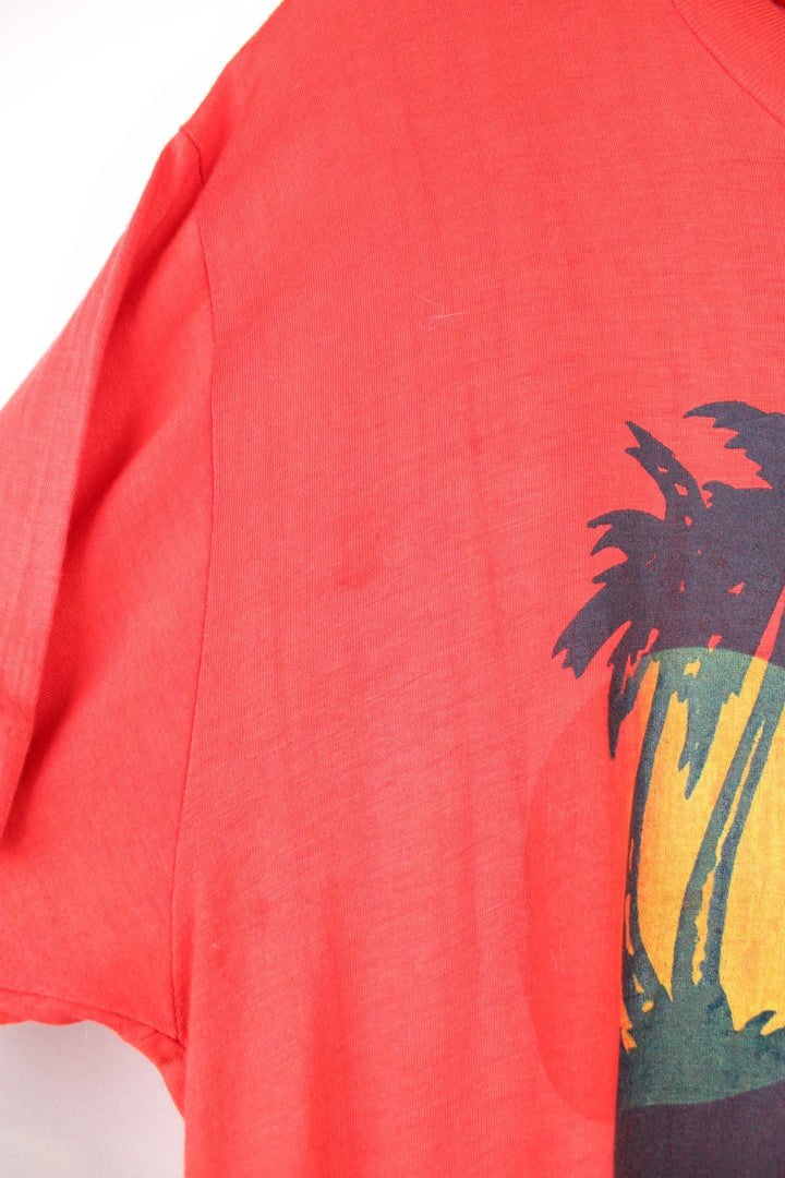 Vintage 80s It's Better In the Bahamas single stitch T-Shirt in red. 