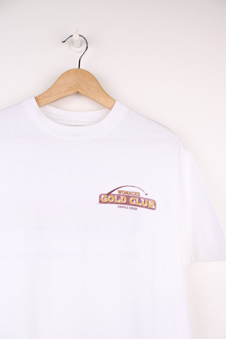 Vintage 90s Womacks Casino Cripple Creek, Colorado single stitch T-Shirt with print on the chest and back.