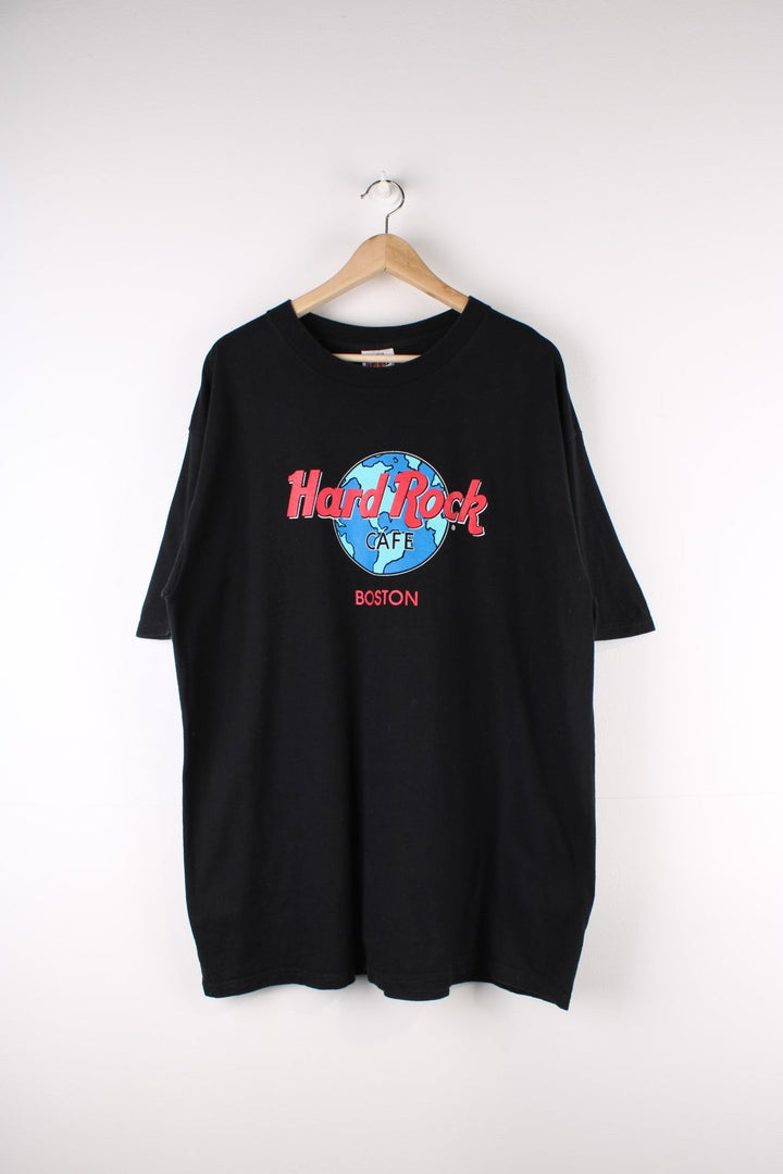 Hard Rock Cafe Boston T-Shirt in a black colourway with the logo printed across the front.