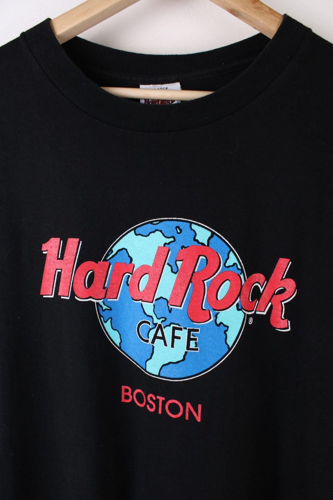 Hard Rock Cafe Boston T-Shirt in a black colourway with the logo printed across the front.