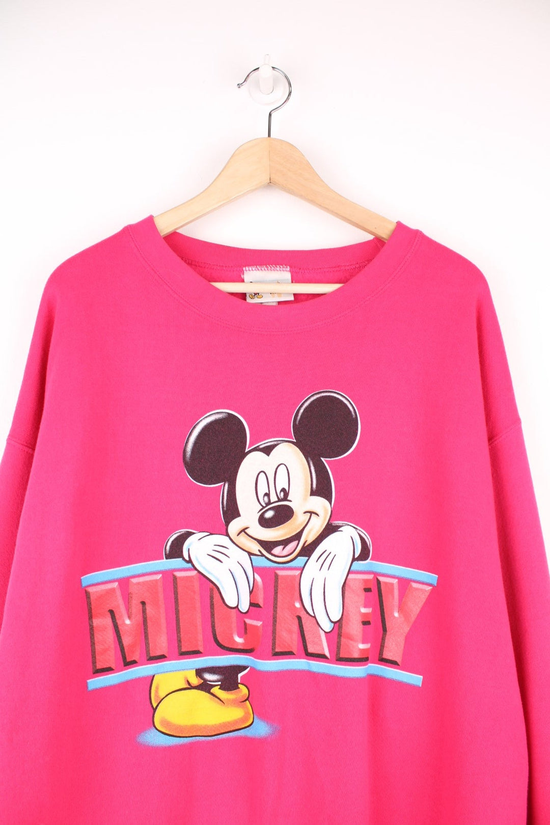 Disney Mickey Mouse Sweatshirt in a pink colourway with Mickey printed on the front. 