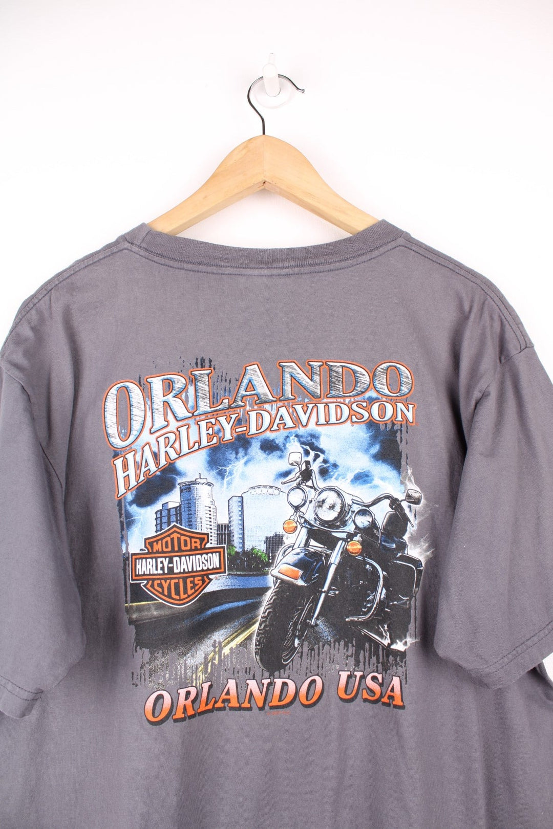 Harley-Davidson Orlando all grey t-shirt with pocket and printed graphic on the back 