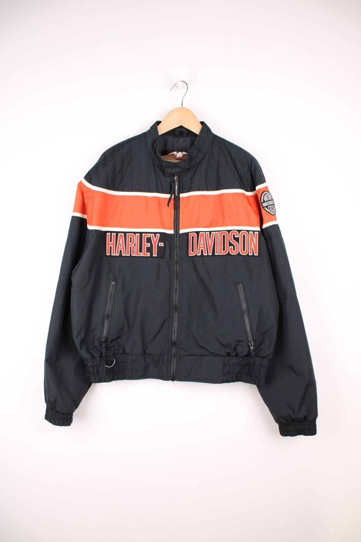 Black and orange harley jacket best sale