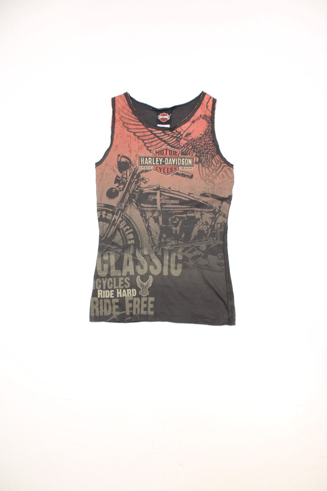 Harley-Davidson grey and red all over print vest top 