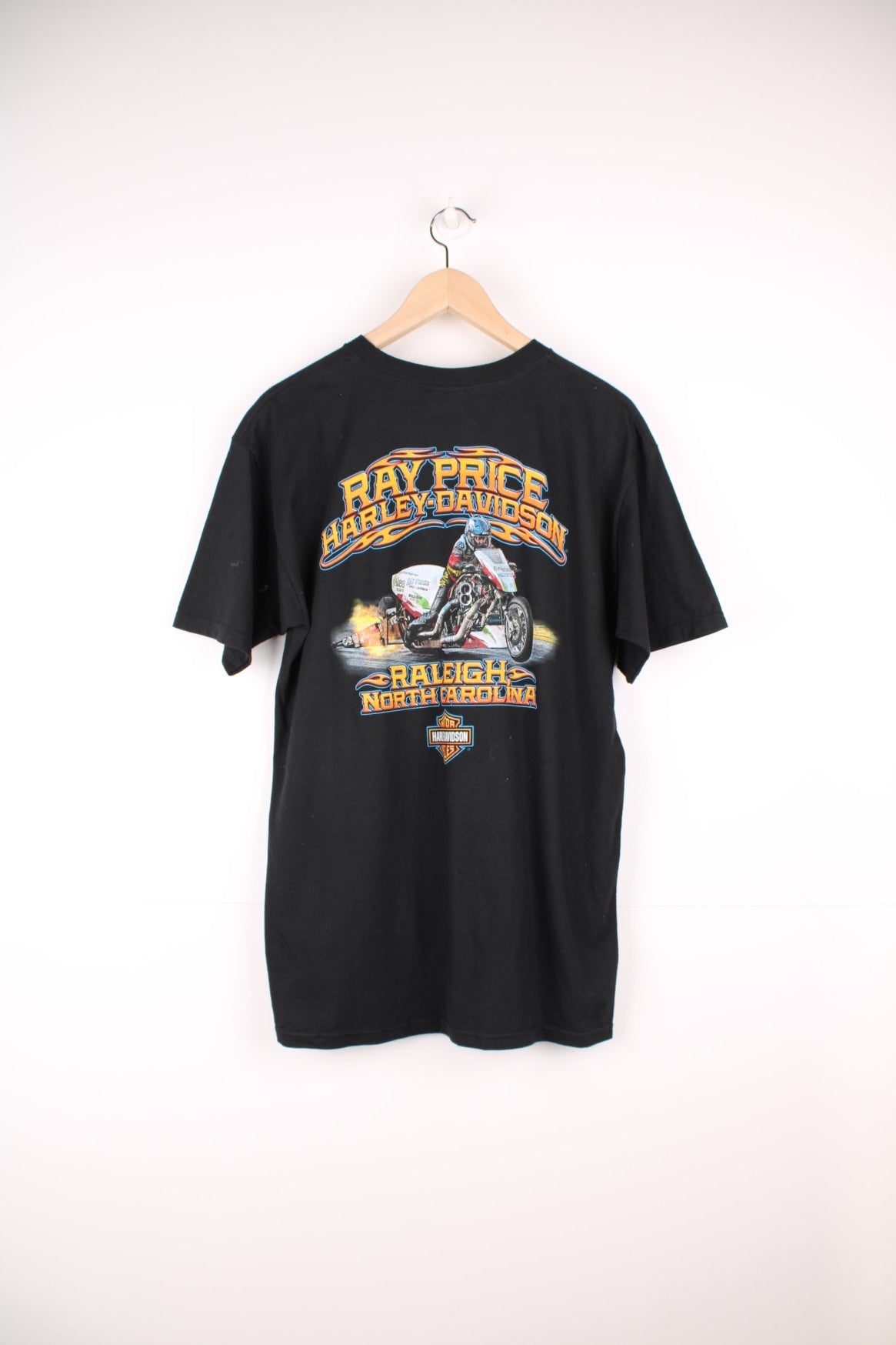 2013 Harley Davidson Ray Price, North Carolina T-Shirt with large graphic print on the front and back. 