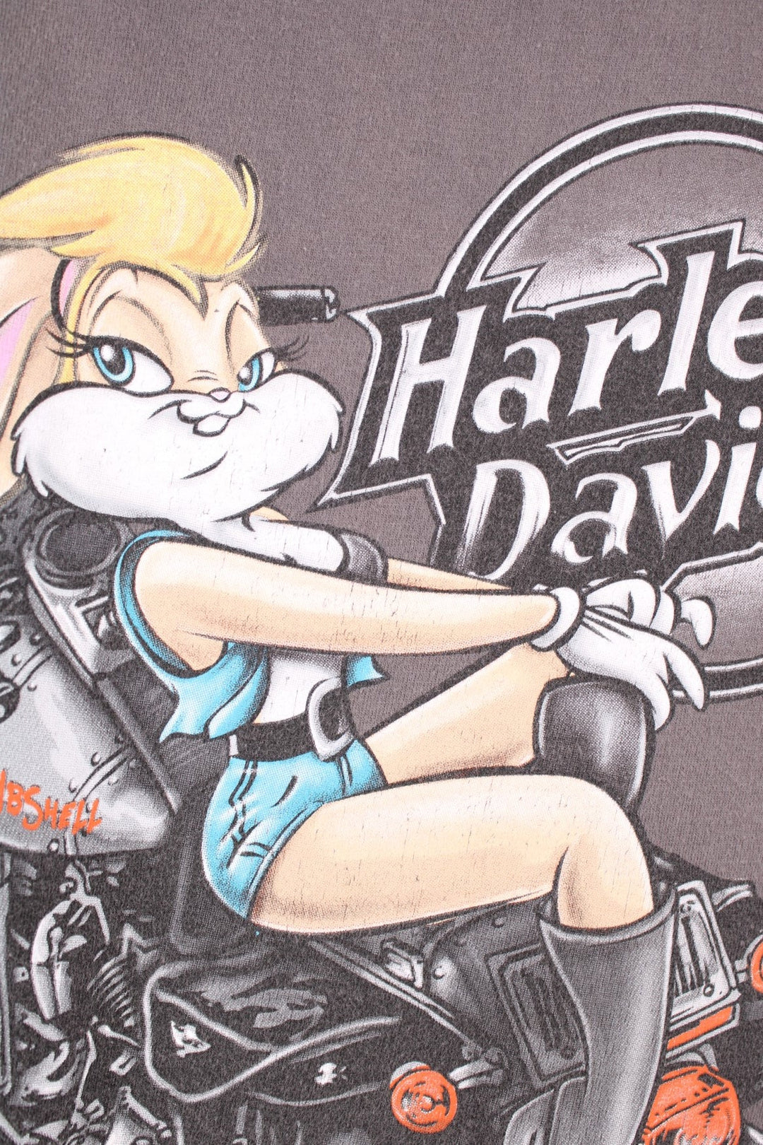 Harley Davidson 2012 Looney Tunes, Lola Bunny, Bombshell T-Shirt in grey.