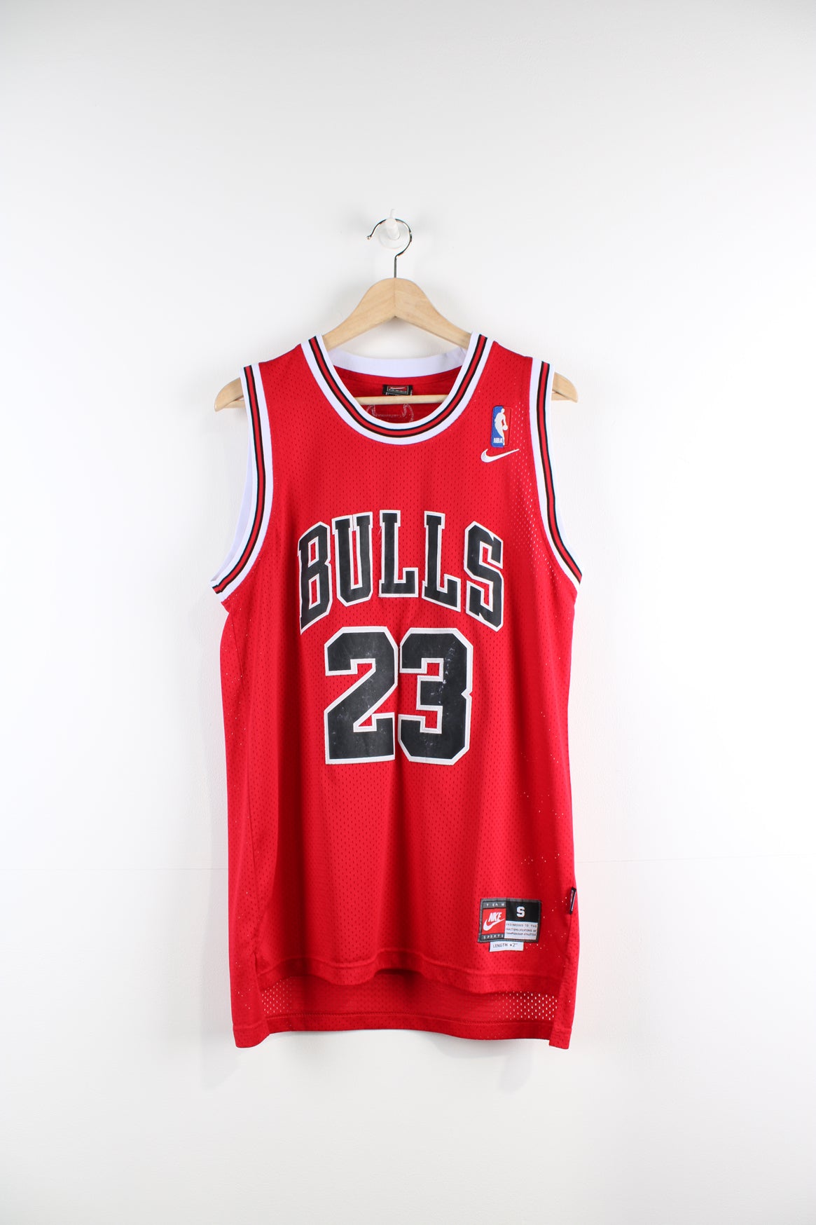 Chicago Bulls basketball jersey by Nike. Features embroidered Michael Jordan 