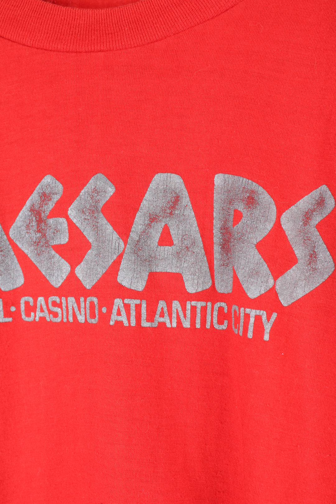 Vintage 80's Caesers Hotel Atlantic city all red t-shirt, single stitch printed spell-out t-shirt  