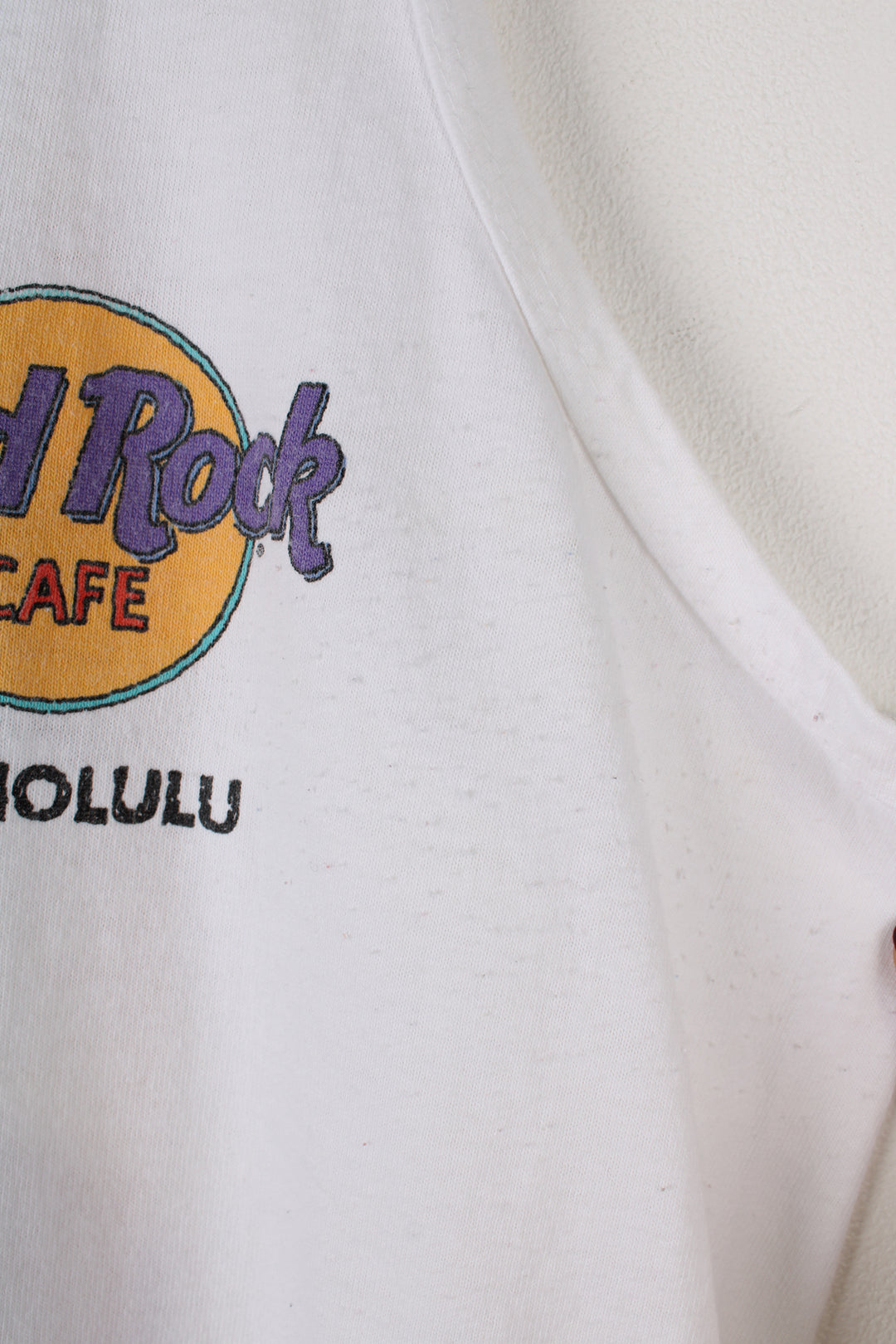 Vintage 80's/90's Hard Rock Cafe Honolulu vest top with printed graphic on the back  