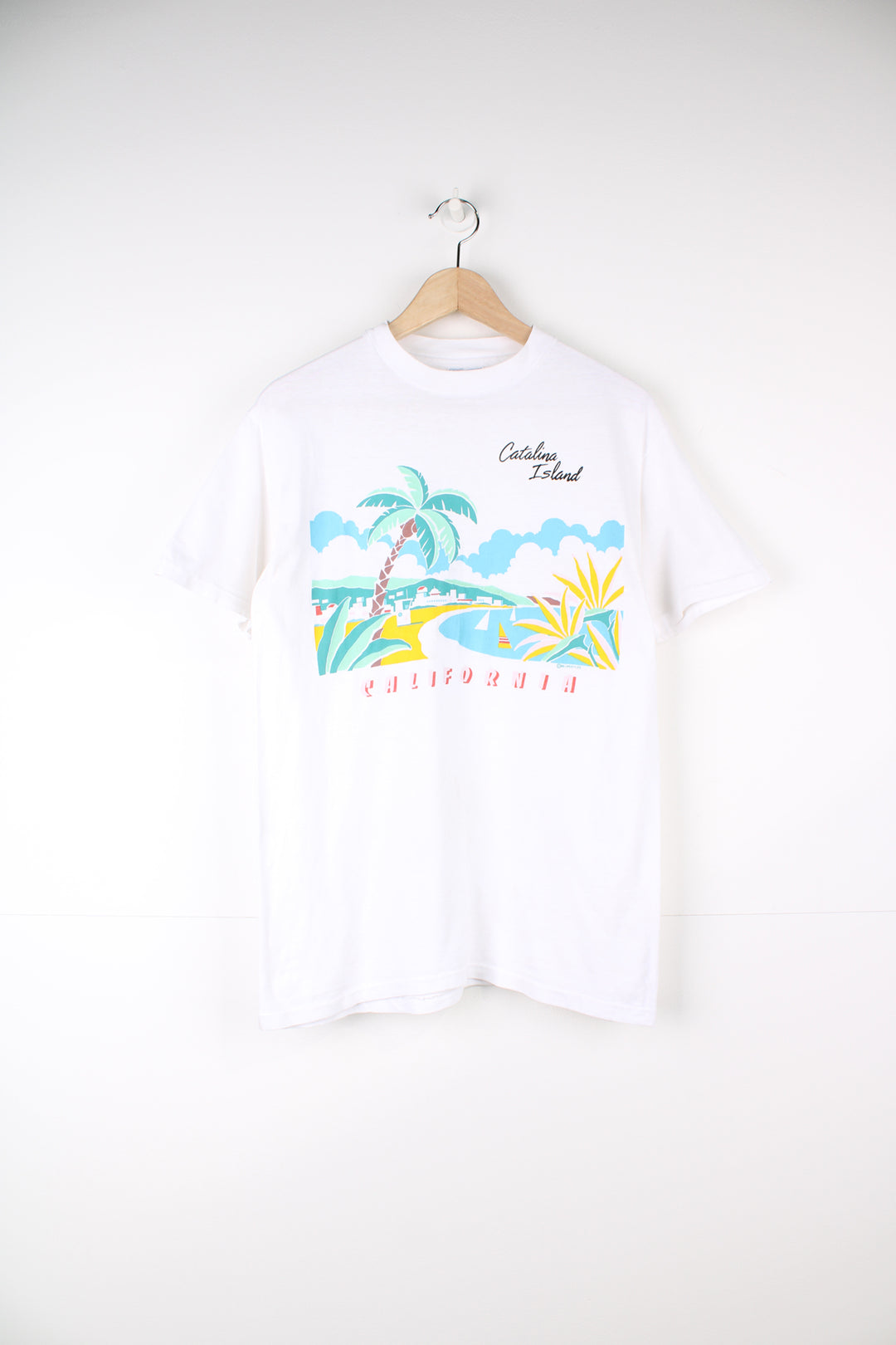 Vintage Catalina Island California single stitch t-shirt with printed graphic on the front  