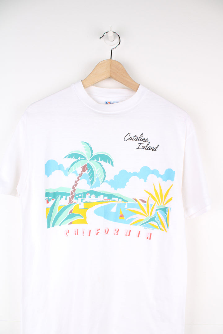 Vintage Catalina Island California single stitch t-shirt with printed graphic on the front  