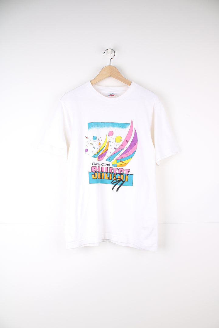 Vintage 1991 made in the USA  Florida Citrus Sail Fest t-shirt by Fruit of Loom with printed graphic on the front and back 