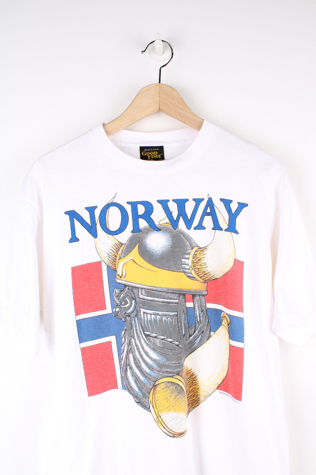 Vintage 1993 Norway single stitch souvenir t-shirt with large spell-out graphic on the front  