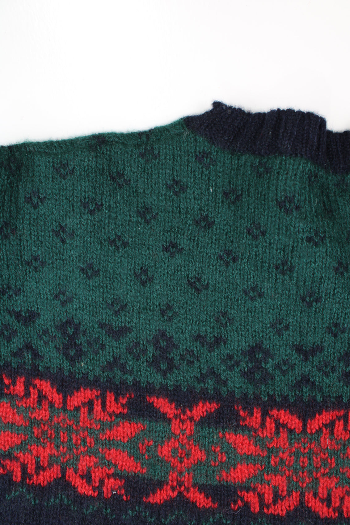 Vintage navy blue and green festive fair isle knitted jumper by Gap