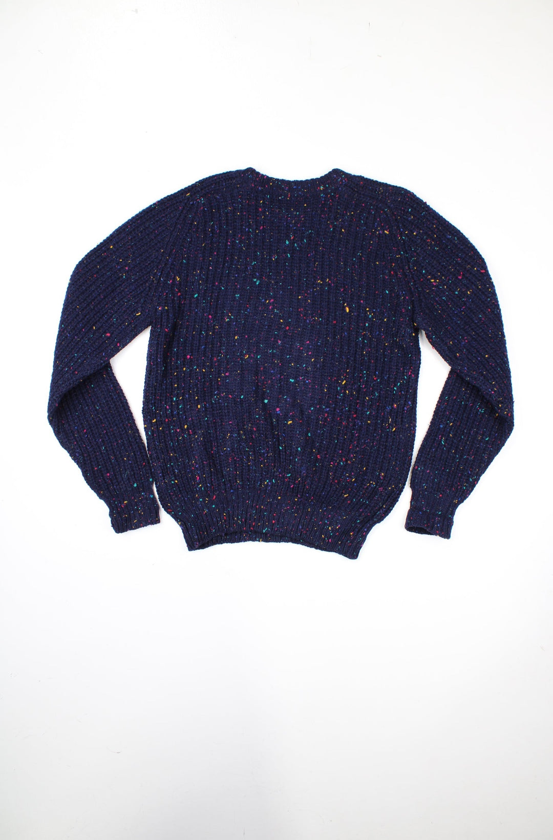 Vintage looks like 90's Gap 100% wool jumper in navy blue with multicoloured flecks 