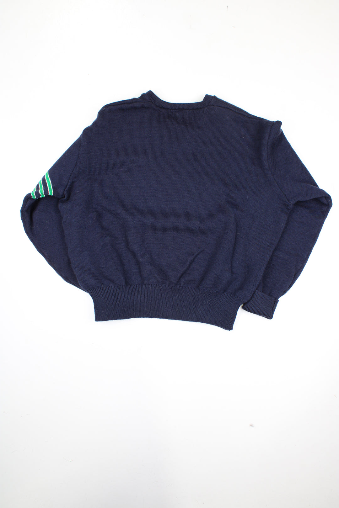 Vintage Notre Dame Fighting Irish wool jumper by Newaukum River Sportswear, features embroidered motif on the front