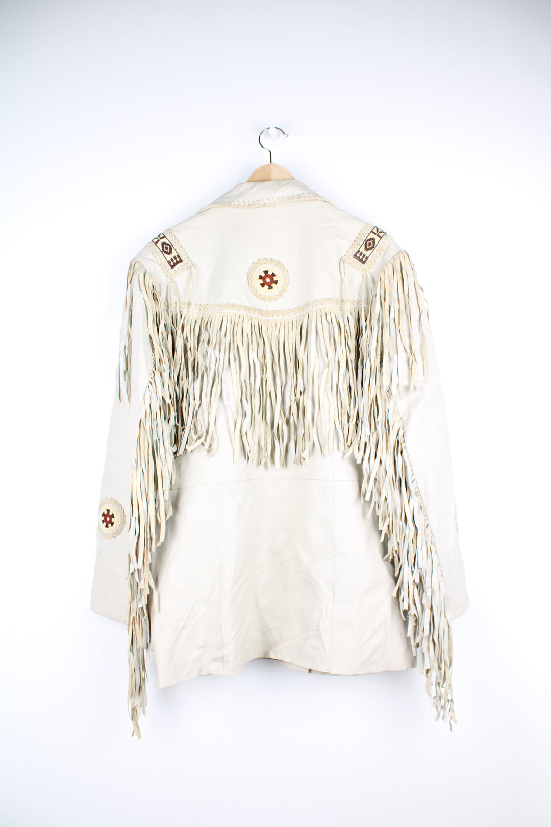 80's Beaded Fringe Leather Jacket