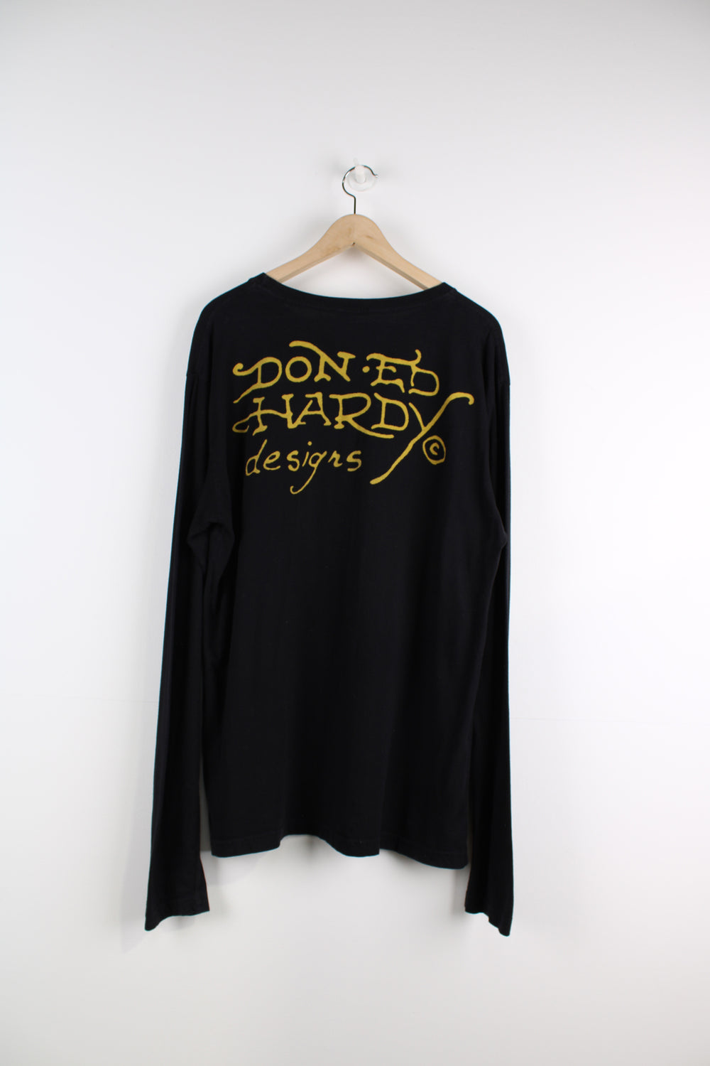 Ed Hardy Long Sleeve T-Shirt in a black colourway, with big tiger printed on the front as well as logo spell out across the back.