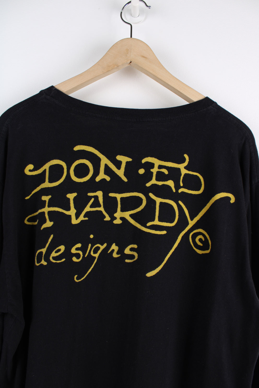 Ed Hardy Long Sleeve T-Shirt in a black colourway, with big tiger printed on the front as well as logo spell out across the back.