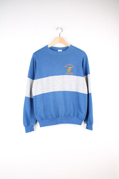Vintage Florida Gators College Football Team Sweatshirt in a blue and grey colourway, and has the logo embroidered on the chest.