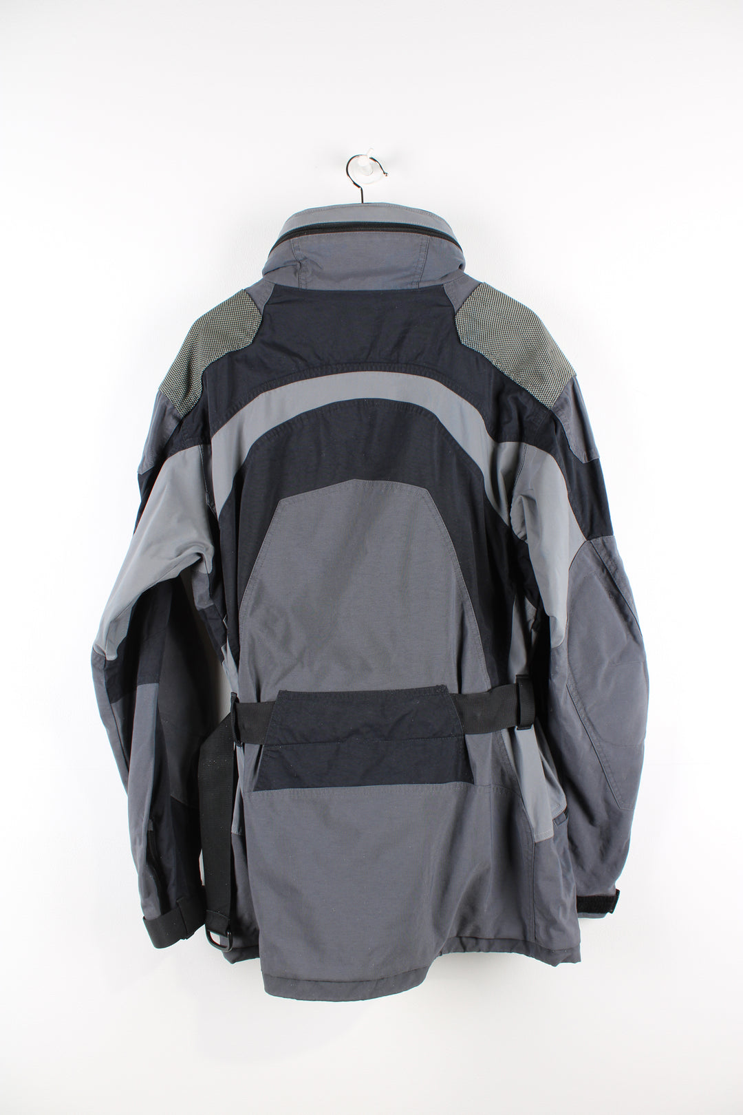 The North Face Steep Tech black and grey waterproof outdoor belted jacket 