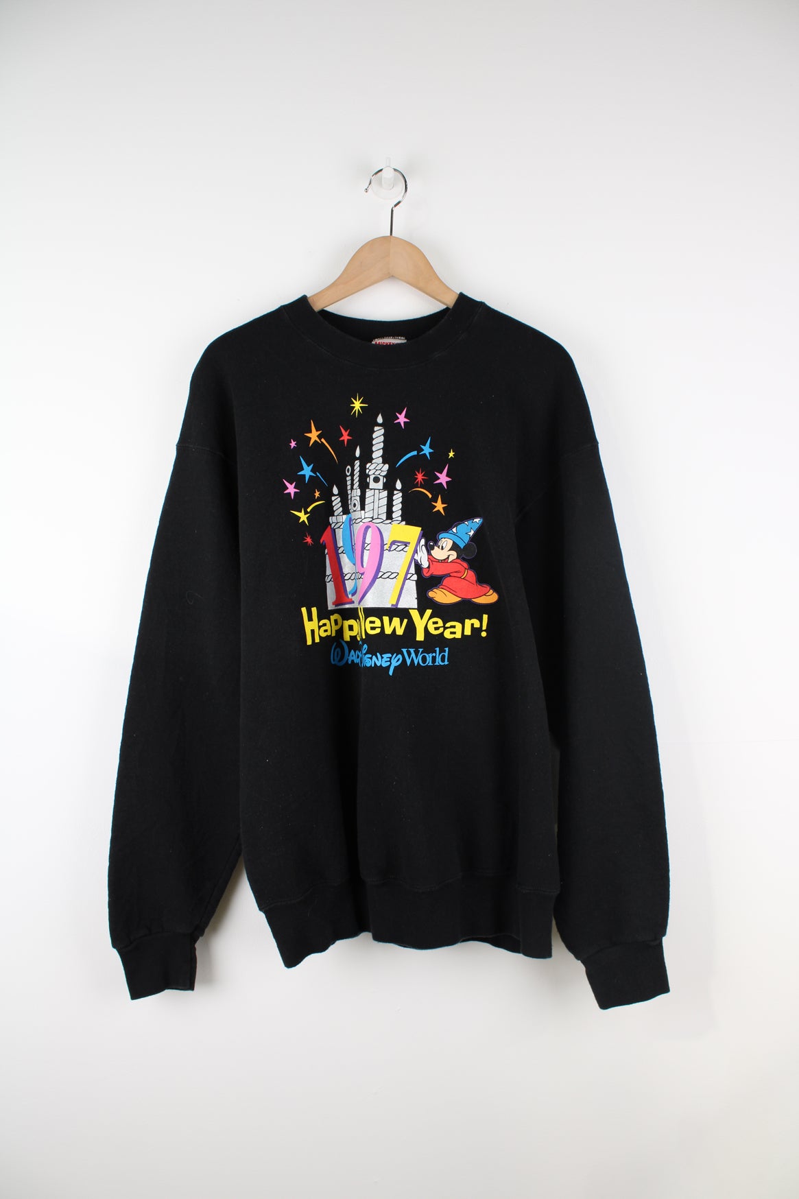 Vintage Disney World black crewneck sweatshirt with printed &