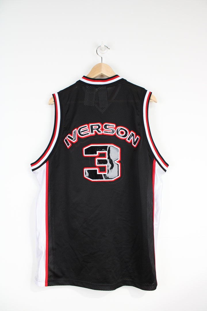 Allen Iverson #3 NBA black NBA swingman jersey, by Reebok with embroidered lettering