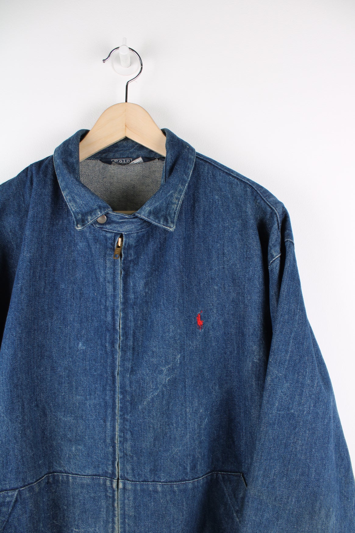 Polo by Ralph Lauren denim zip through bomber jacket with embroidered logo on the chest