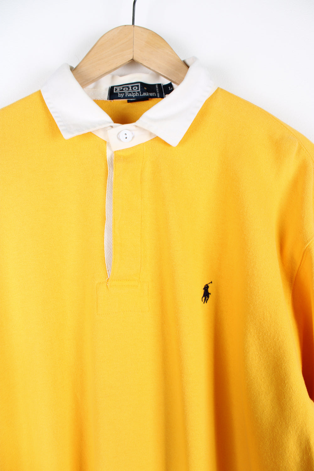 Polo by Ralph Lauren yellow rugby / polo shirt, features embroidered logo on the chest